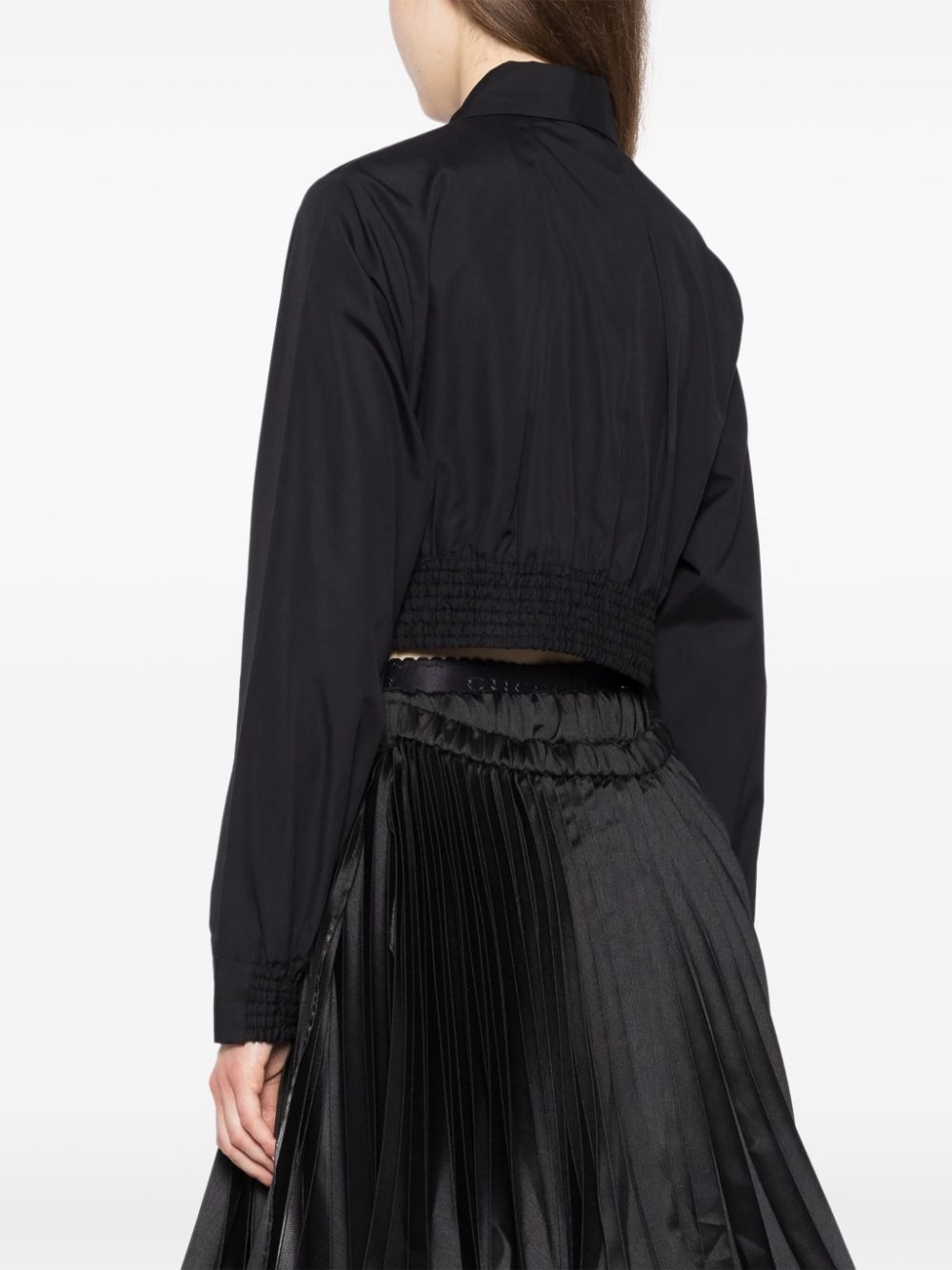 oversized collar cropped shirt - 7