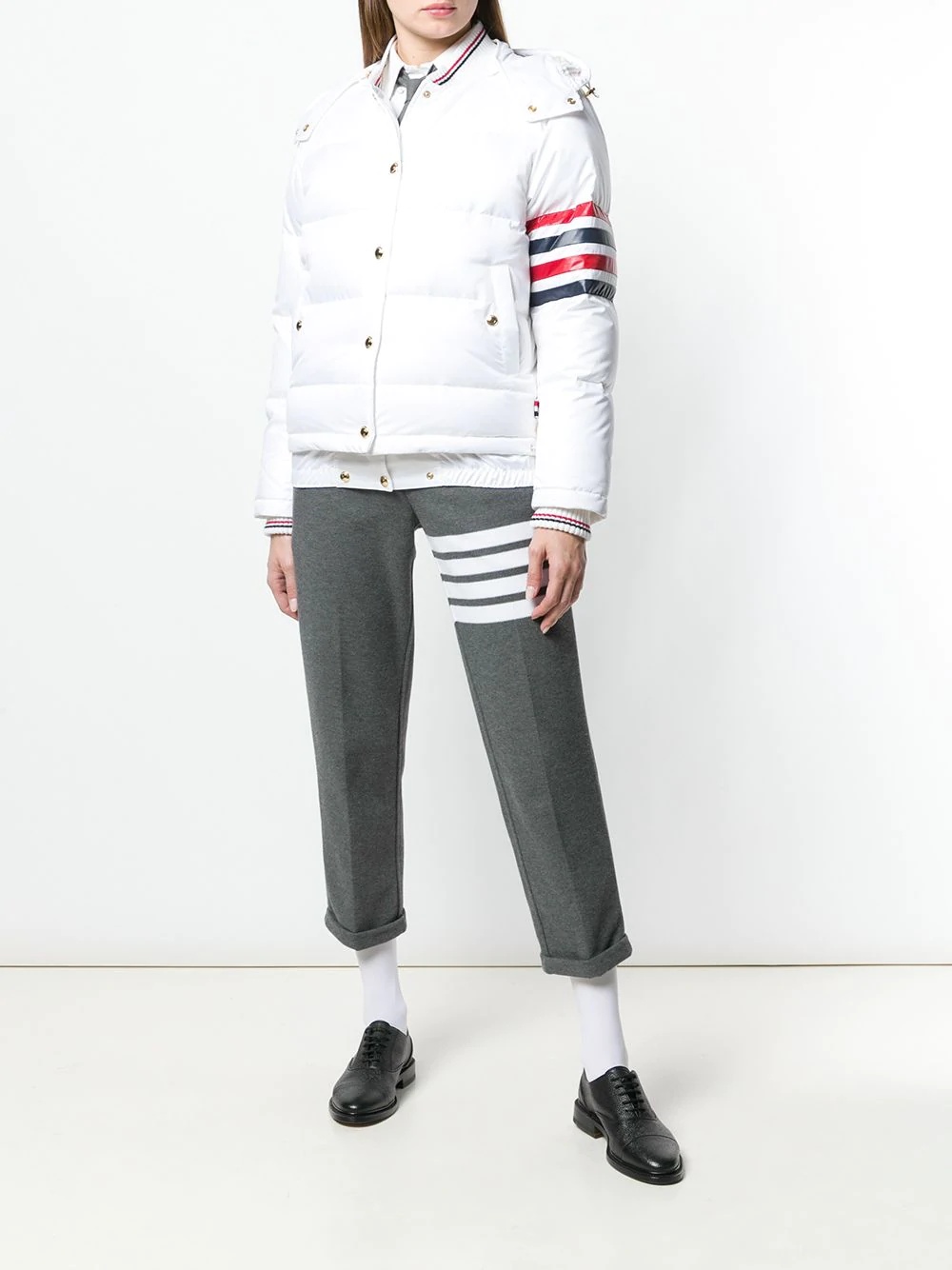 4-Bar stripe padded bomber jacket - 2