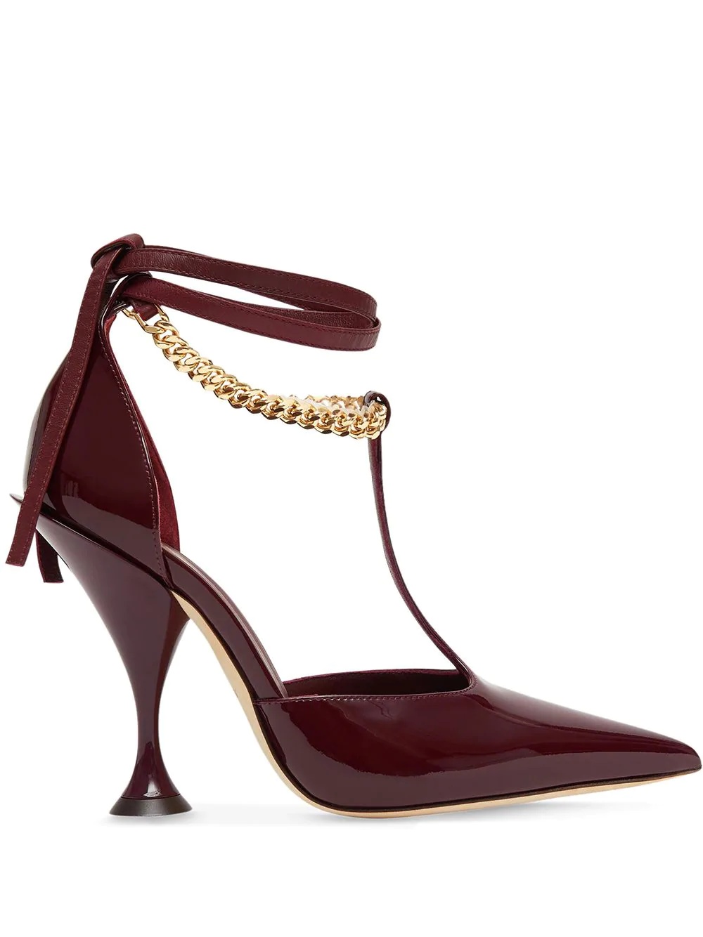 chain detail patent leather pumps - 1