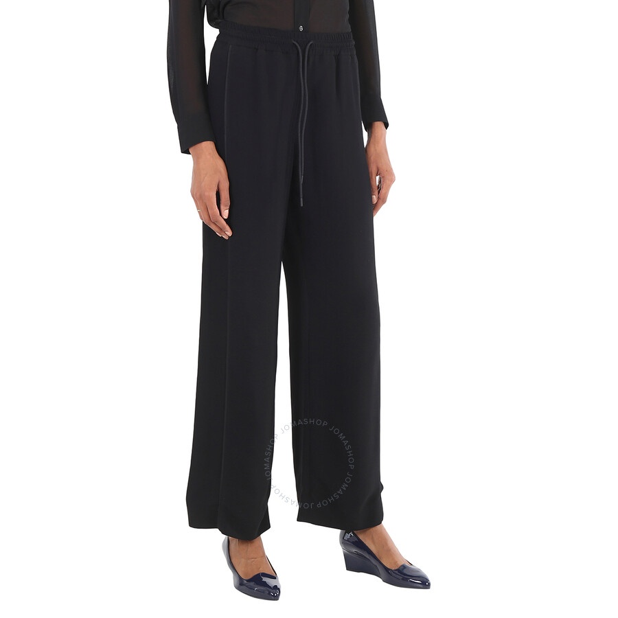Burberry Ladies Black High-Waisted Wide-Leg Trousers - 4