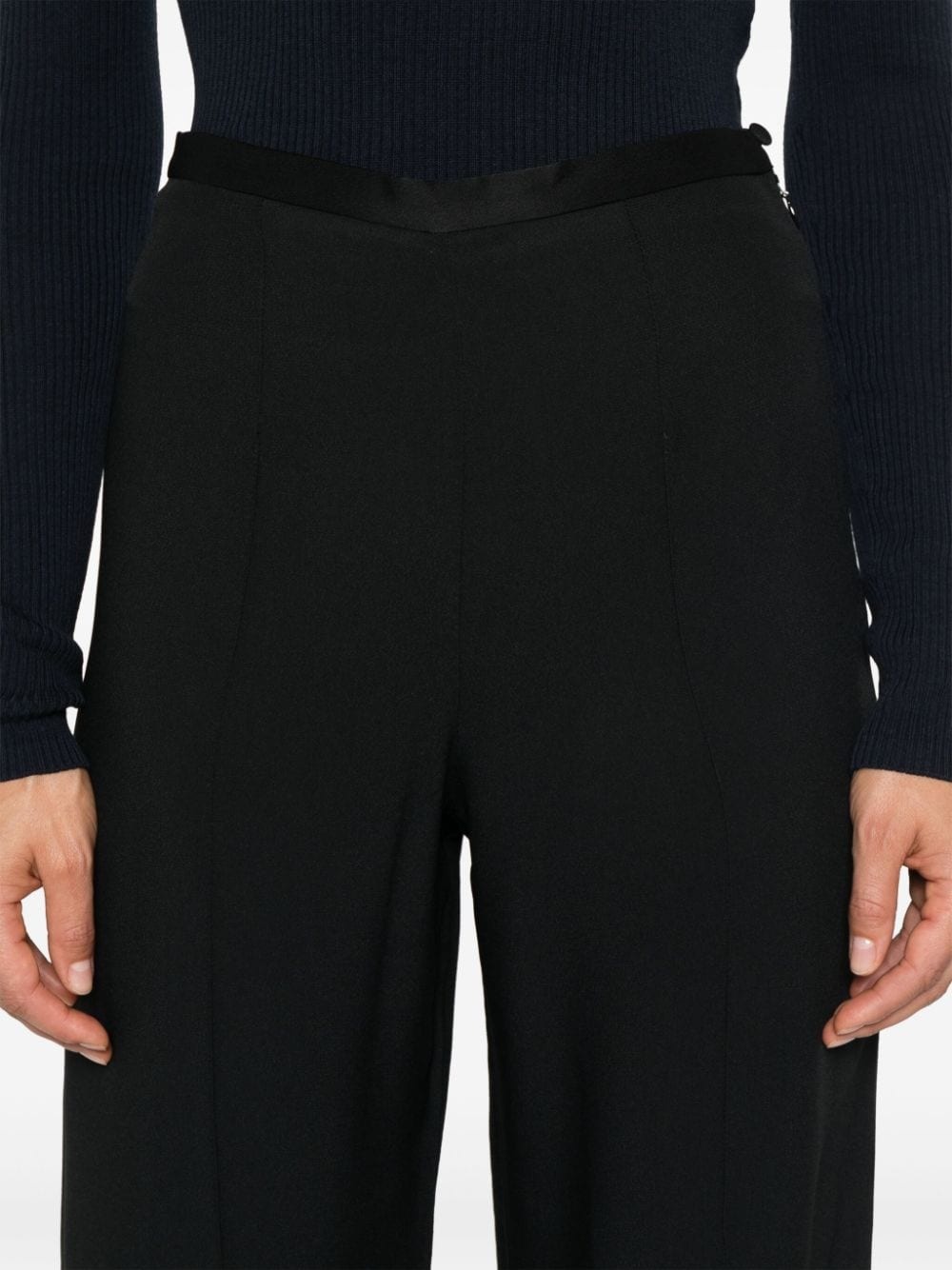 high-waisted crepe palazzo pants - 5