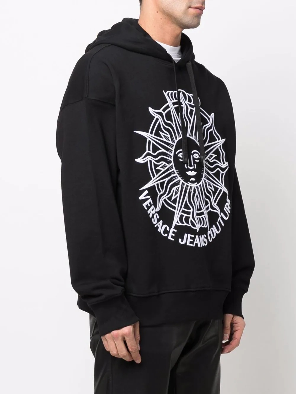 logo-print cotton hoodie - 3