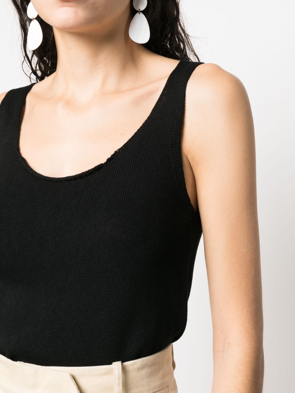 scoop neck knitted vest top - 5