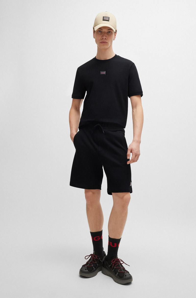HUGO COTTON-TERRY RELAXED-FIT SHORTS WITH LOGO TRIM outlook