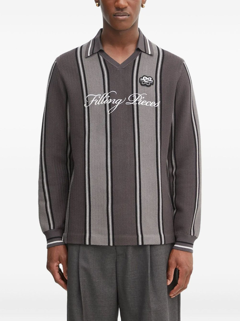 striped v-neck sweater 1