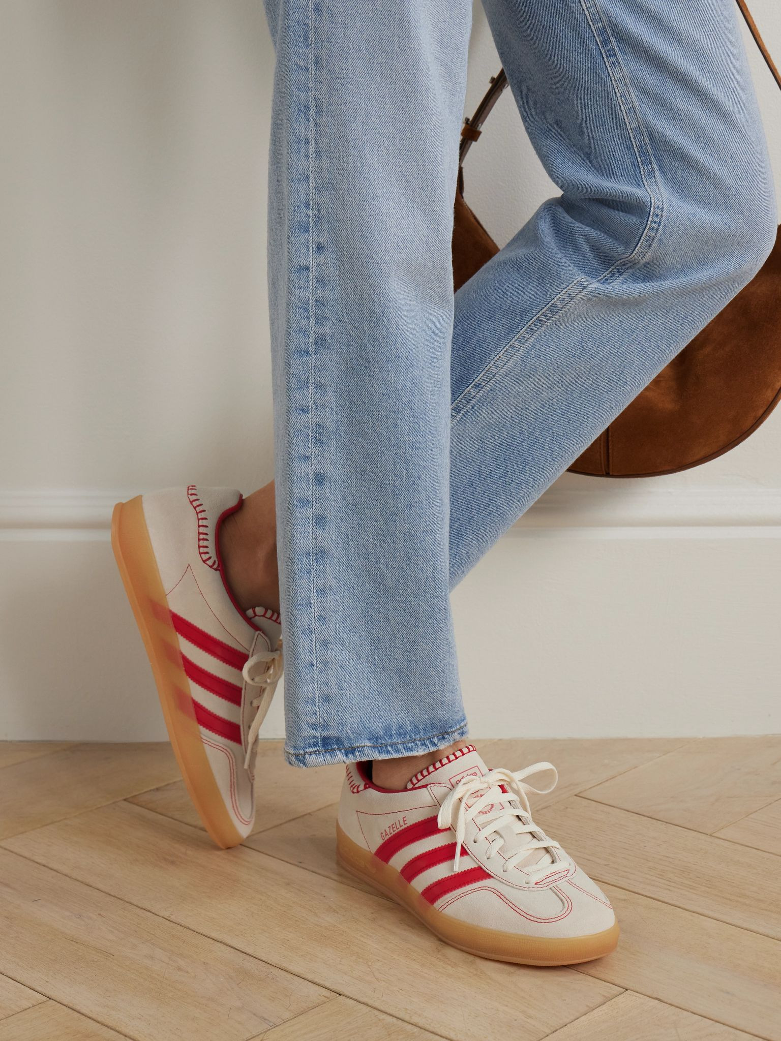 Gazelle Indoor leather-trimmed suede sneakers Beige - 2