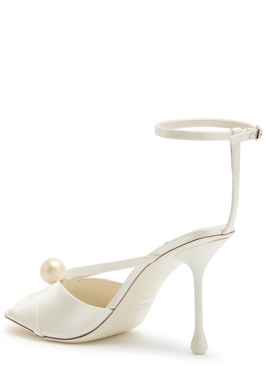 Jimmy Choo Siva 95 Embellished Satin Sandals - 2