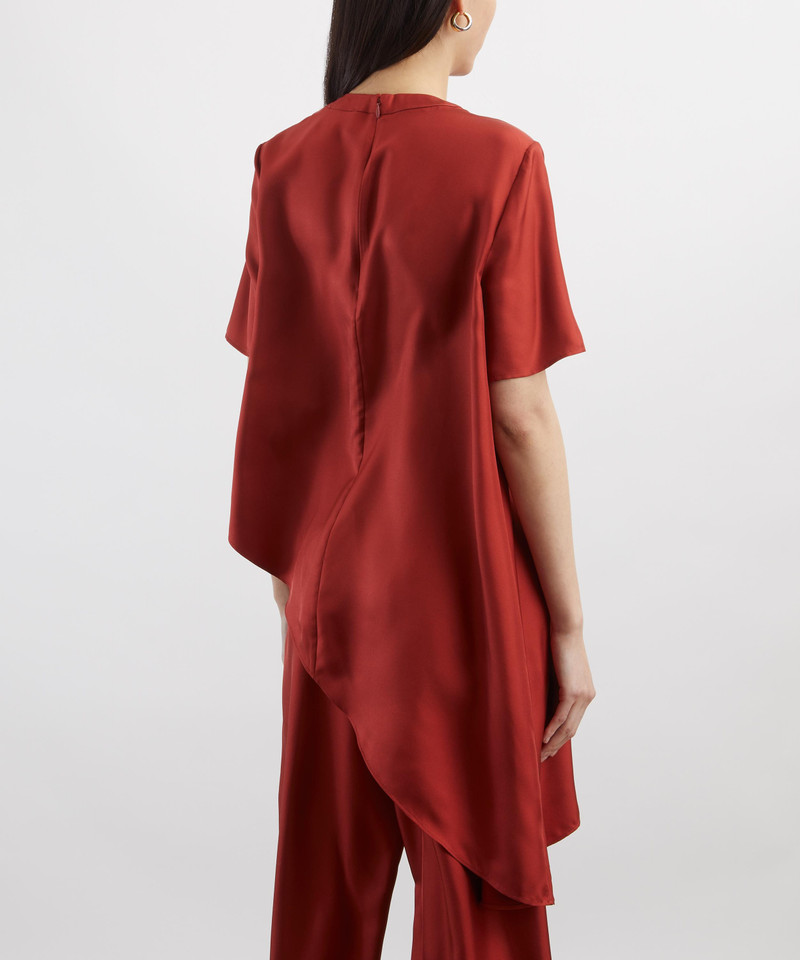 Madea Asymmetric Silk-Twill Top 4