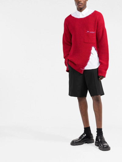 Marni contrast-stitch knitted jumper outlook