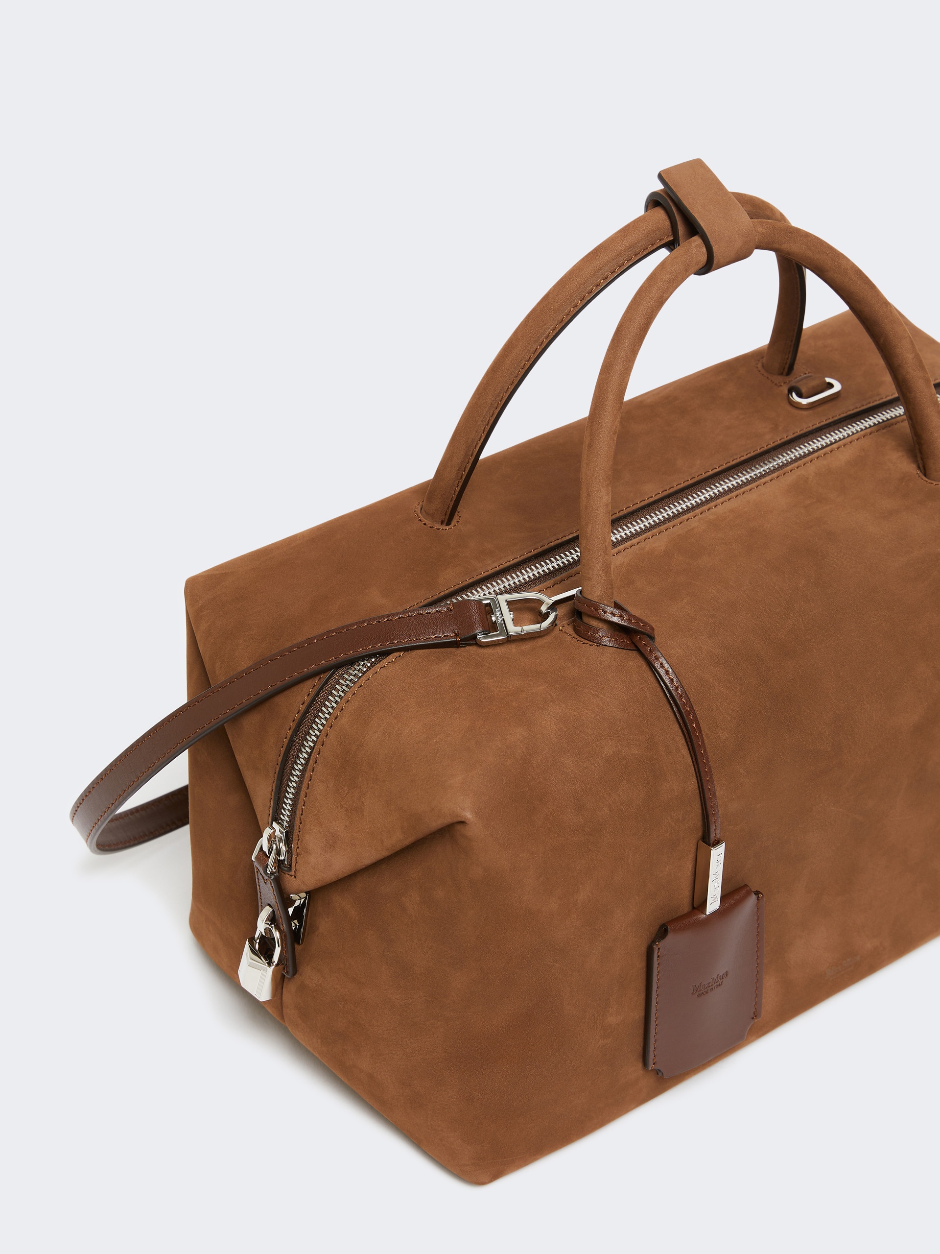 HOLDALLLSUEDE Large nubuck leather Boston bag - 5