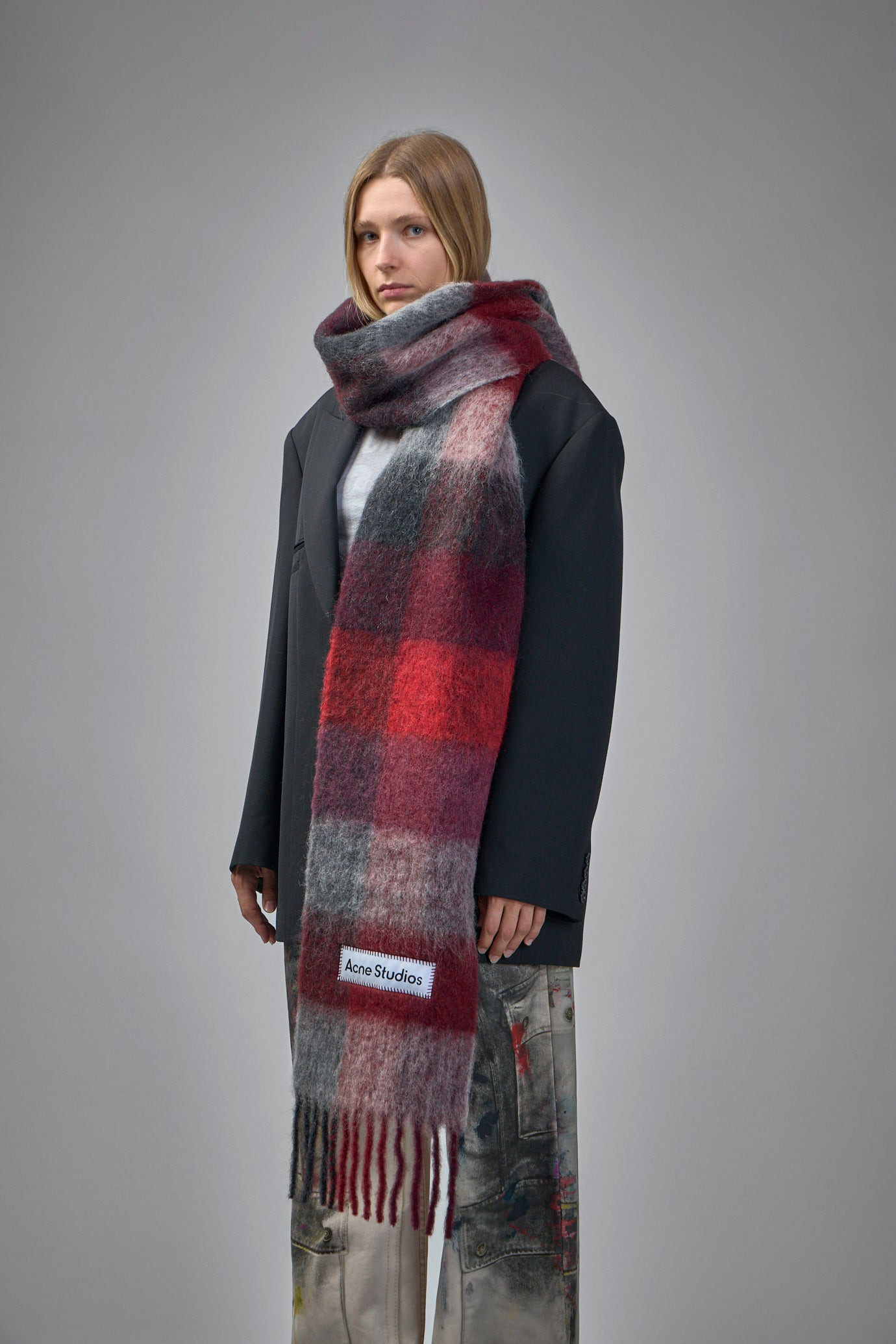 Mohair Checked Scarf - 2