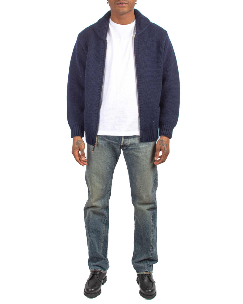 The Real McCoys MC21113 Heavy Wool Cashmere Sweater Navy outlook