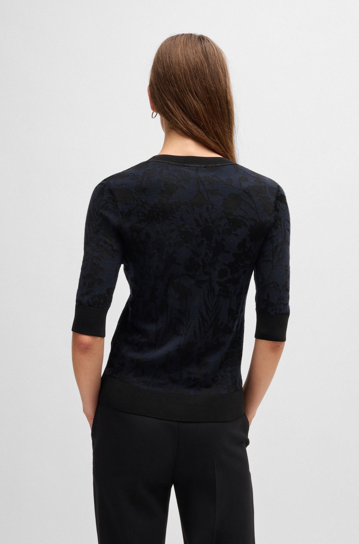 MERINO WOOL SWEATER WITH JACQUARD PATTERN - 4