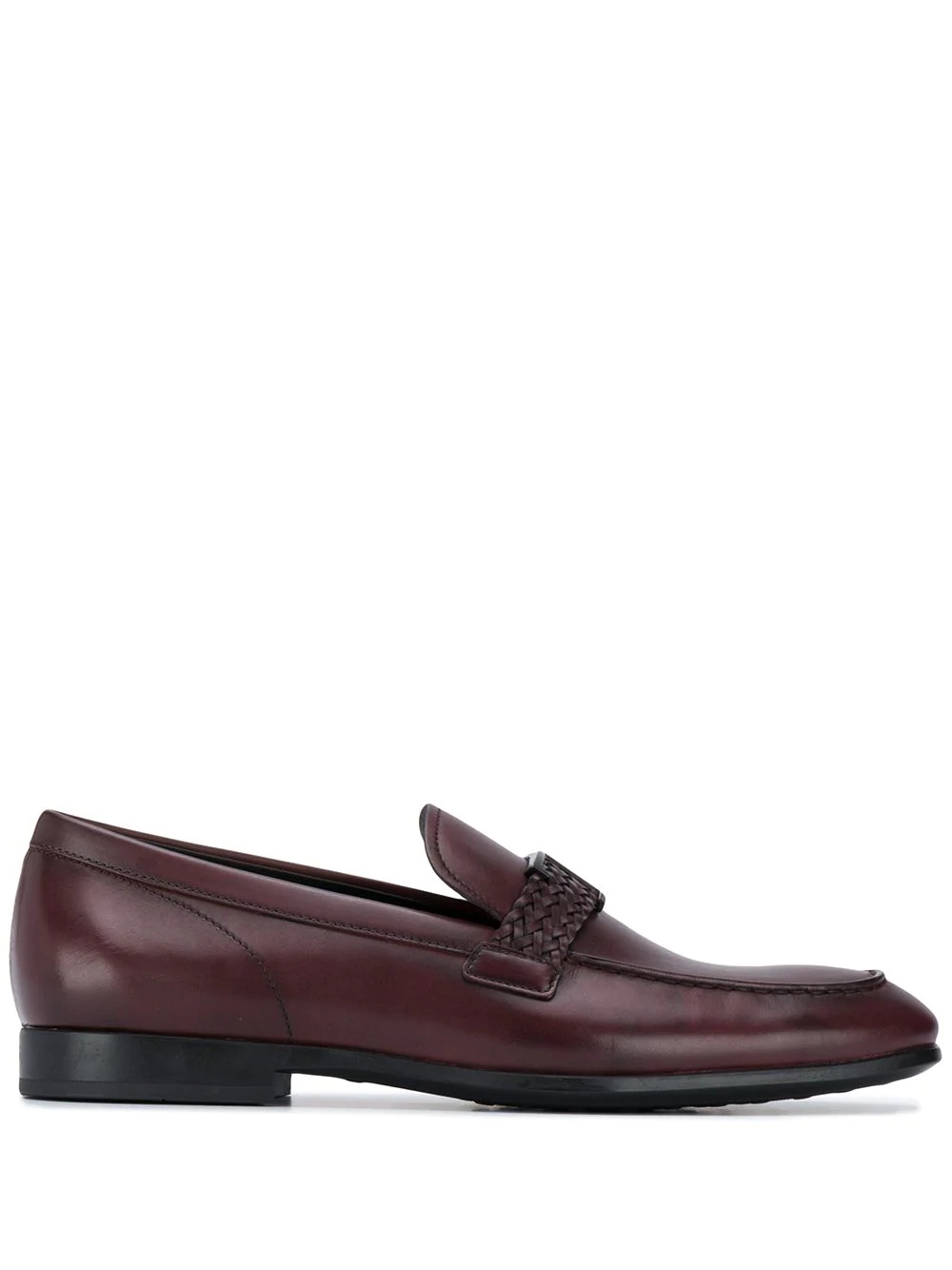 T logo leather loafers - 1