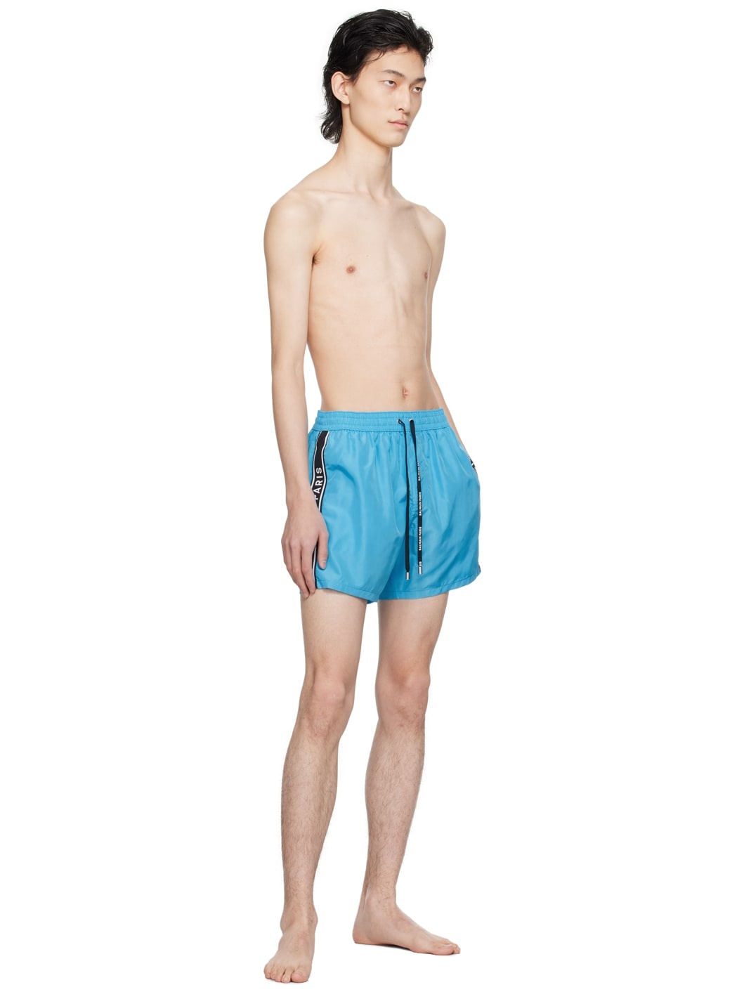 Blue Printed Swim Shorts - 4