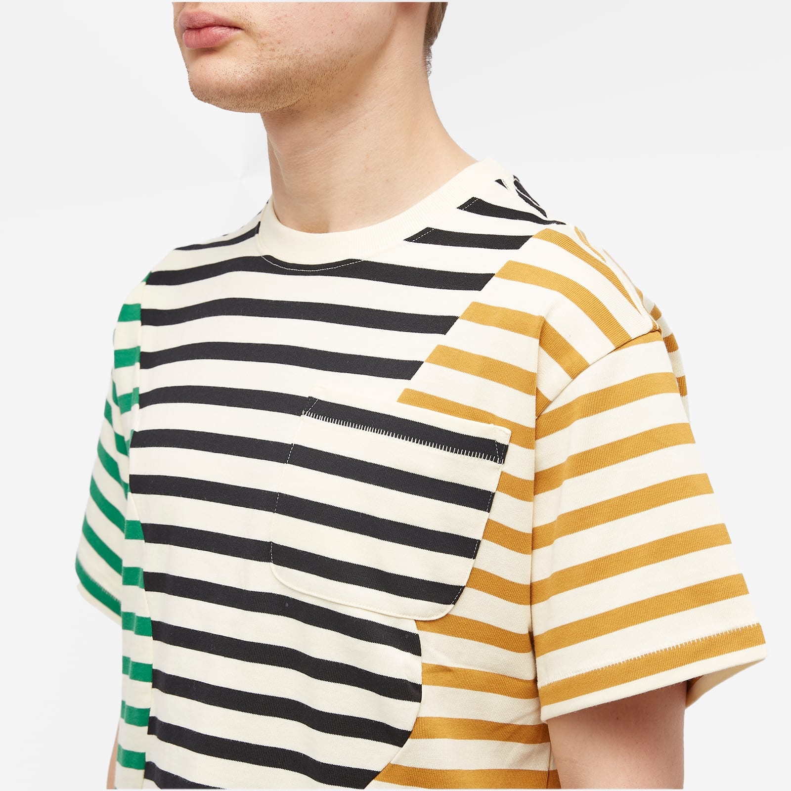 Brain Dead Organic Panel Stripe T-Shirt - 5