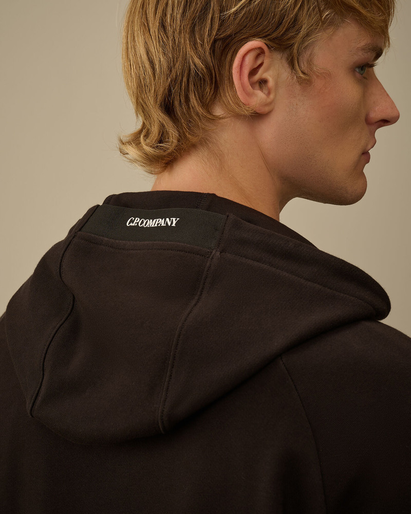 Diagonal Raised Fleece Hooded Full Zip Sweatshirt 5