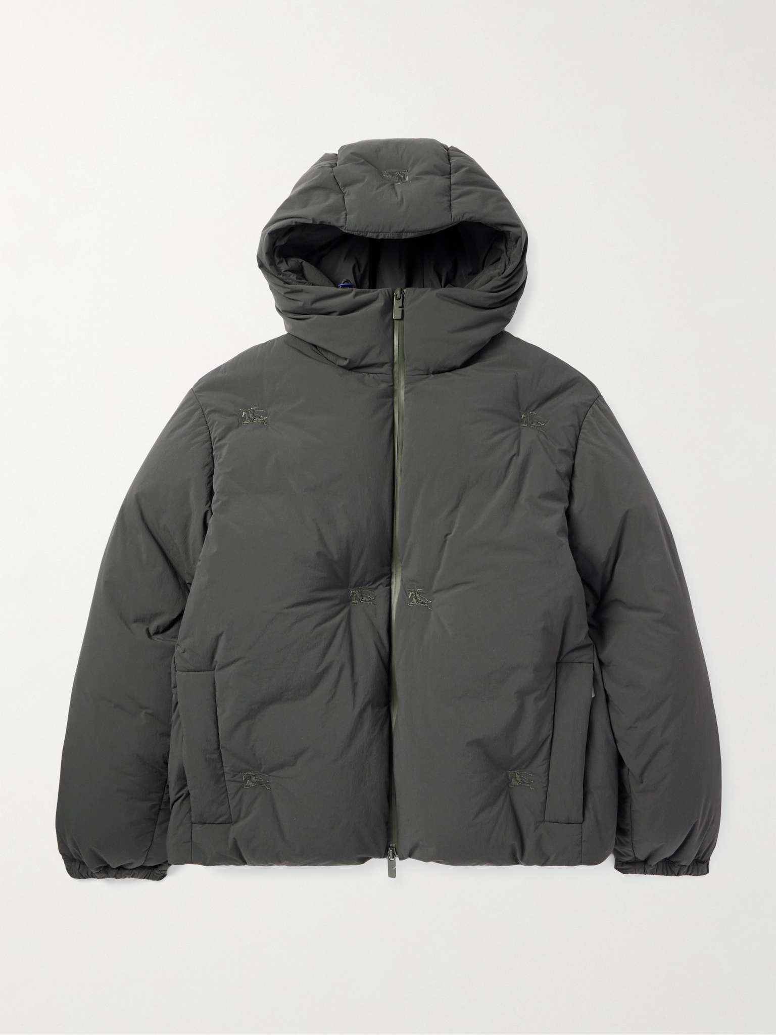 Logo-Embroidered Quilted Shell Hooded Down Jacket - 1