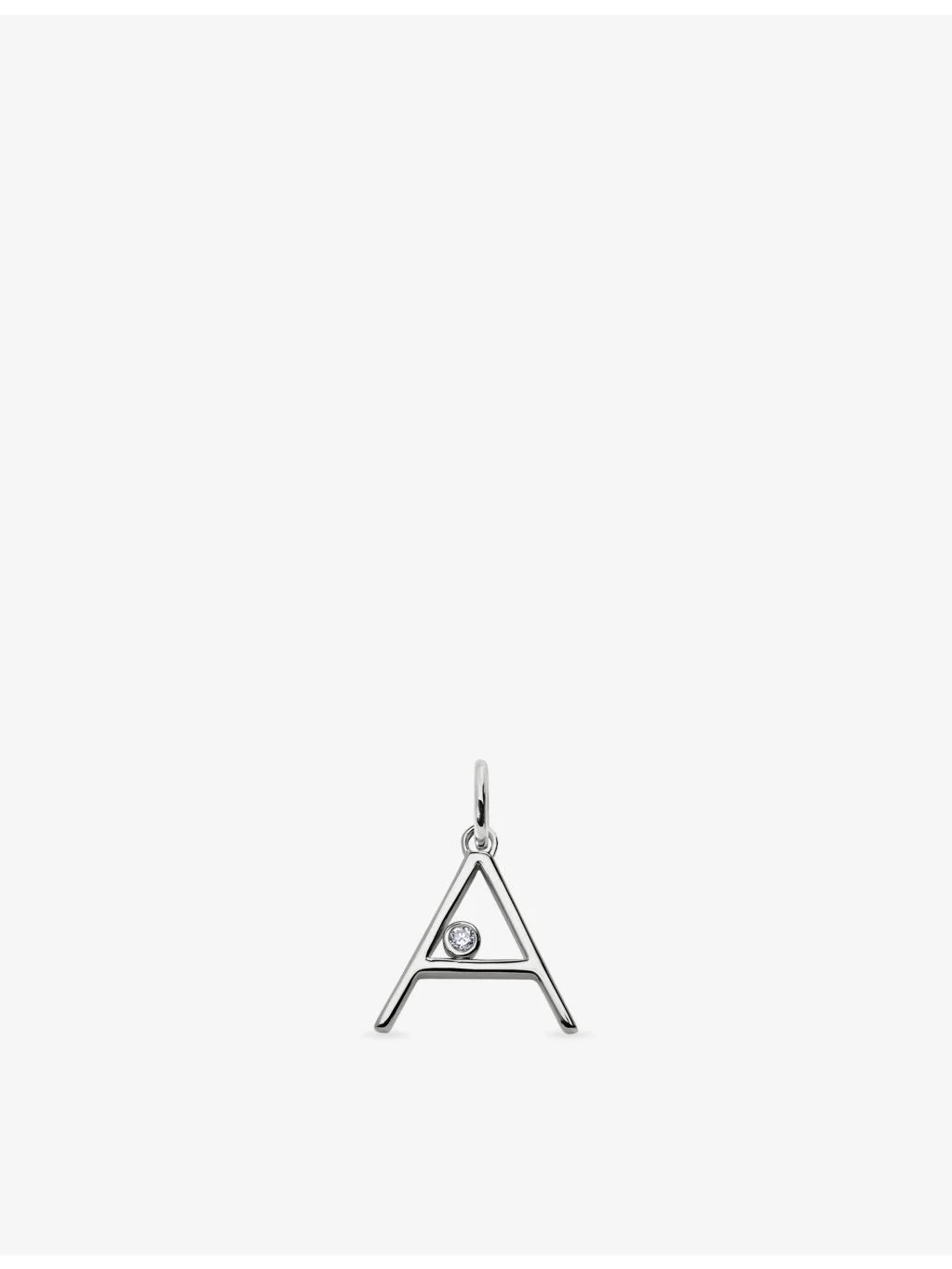 Solitaire Initial A Sterling-Silver and Lab-Grown Diamond Pendant - 1