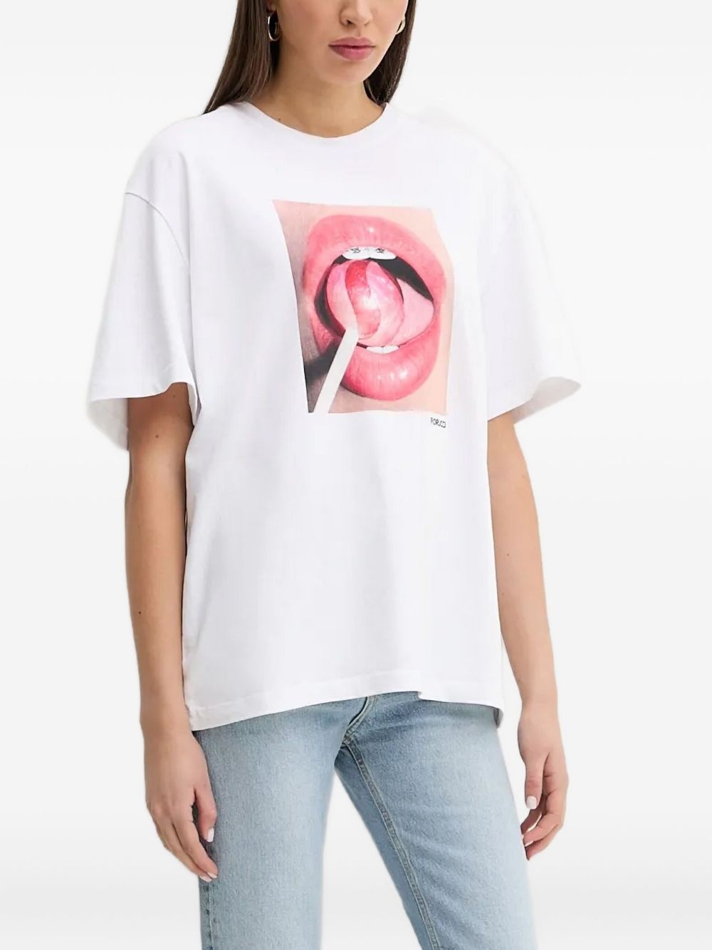 lips lollipop print T-shirt - 2