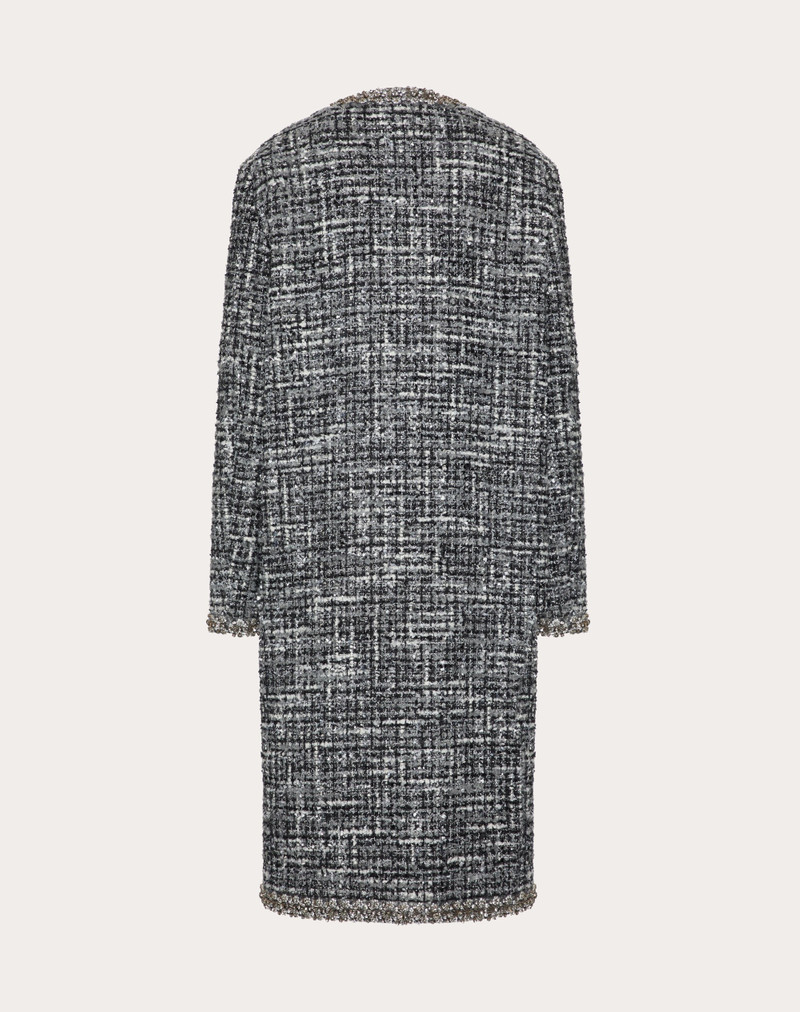 Valentino TWEED MELANGE EMBROIDERED COAT outlook