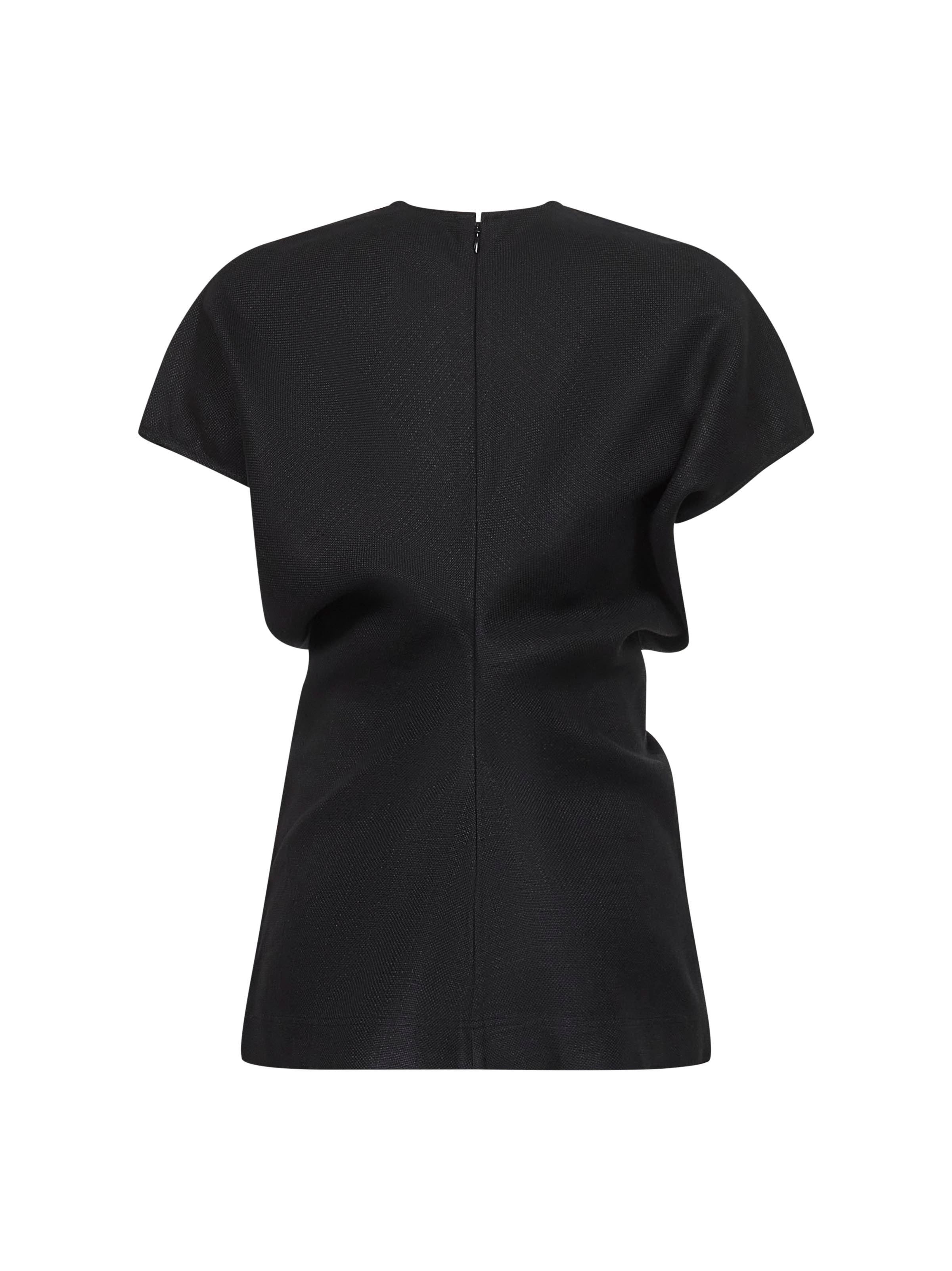 Black basketweave Slouch waist top - 2