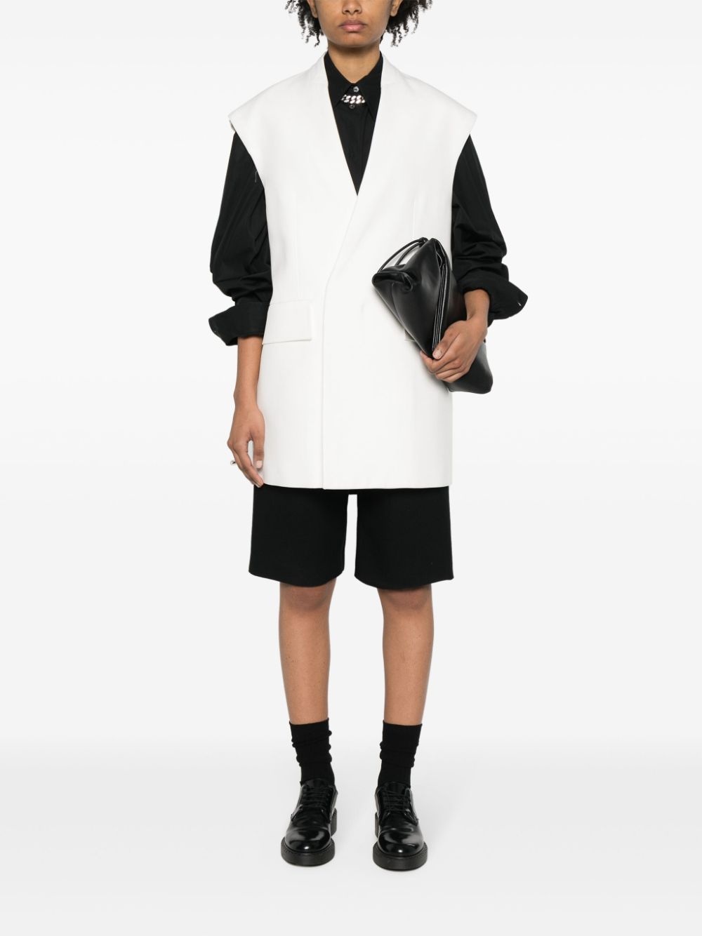 V-neck oversized gilet - 2
