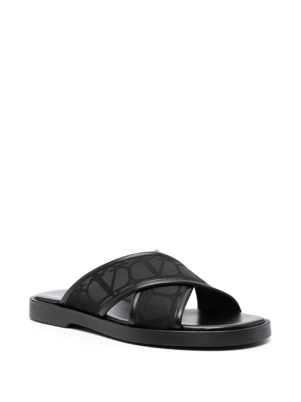 logo-jacquard crossover-strap sandals - 2