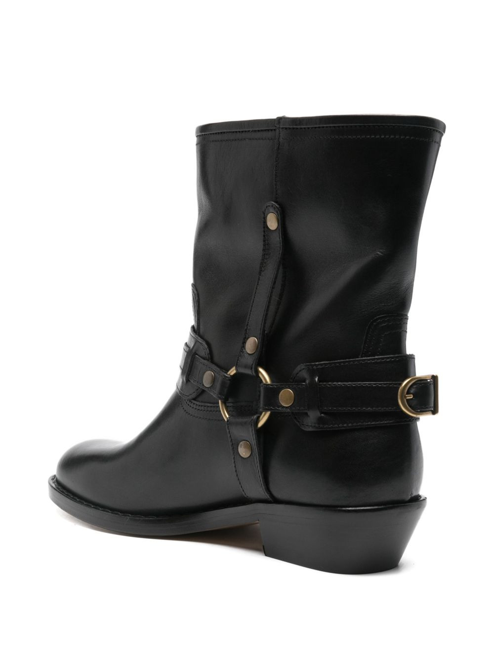 35mm leather biker boots - 3