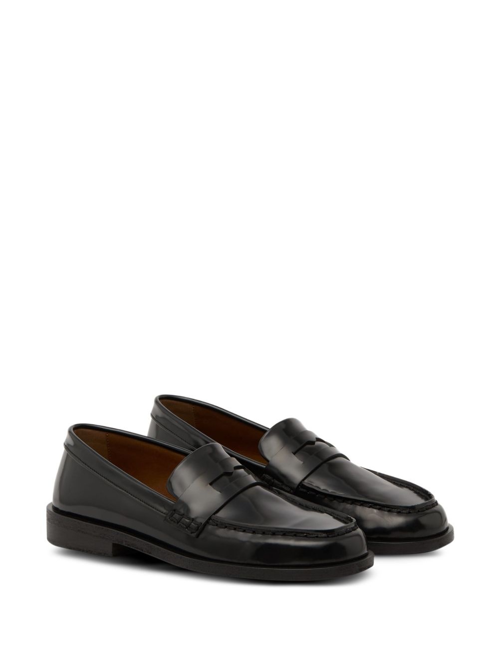 leather penny loafers - 2