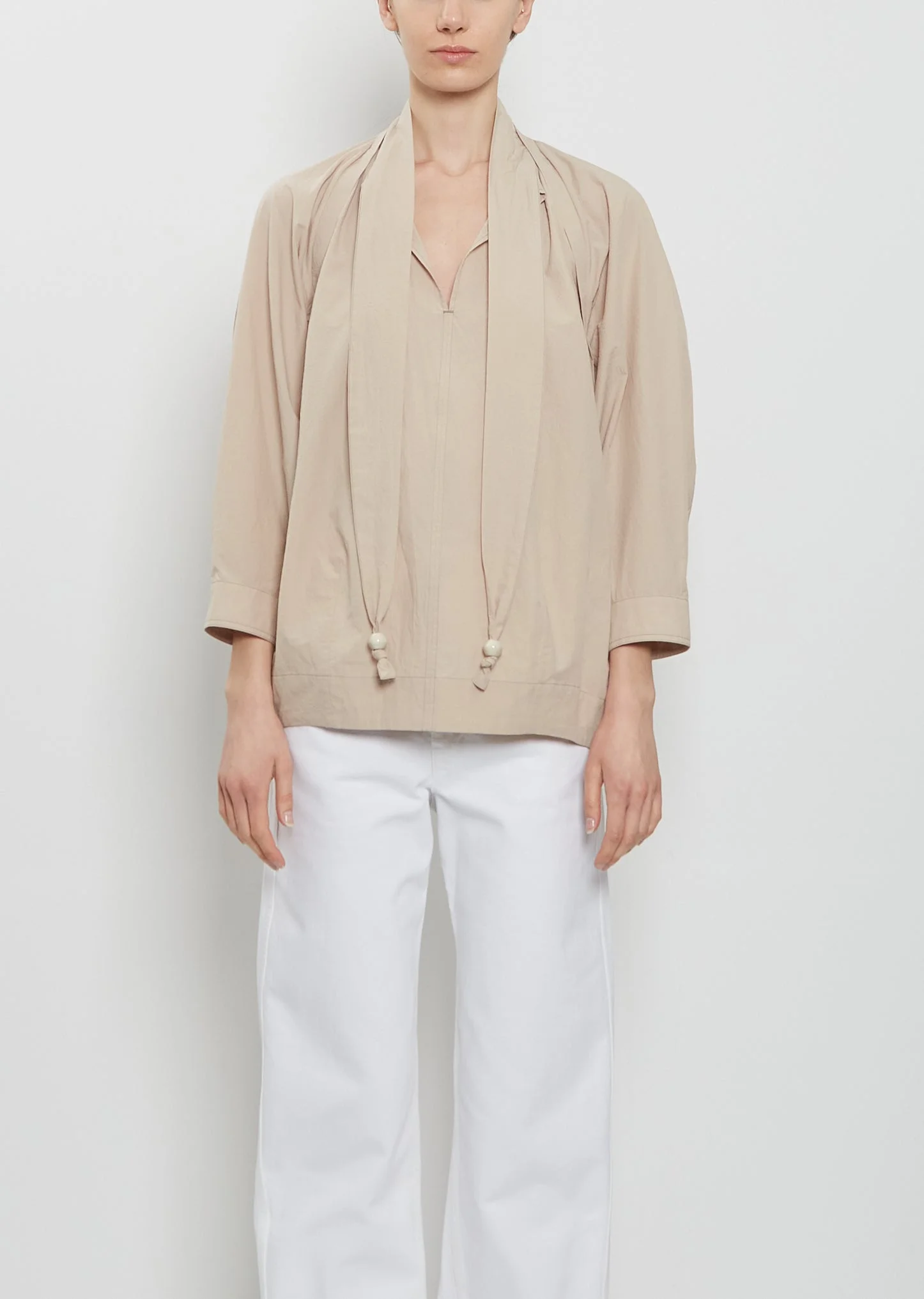 Scarf Cotton Blouse - 1