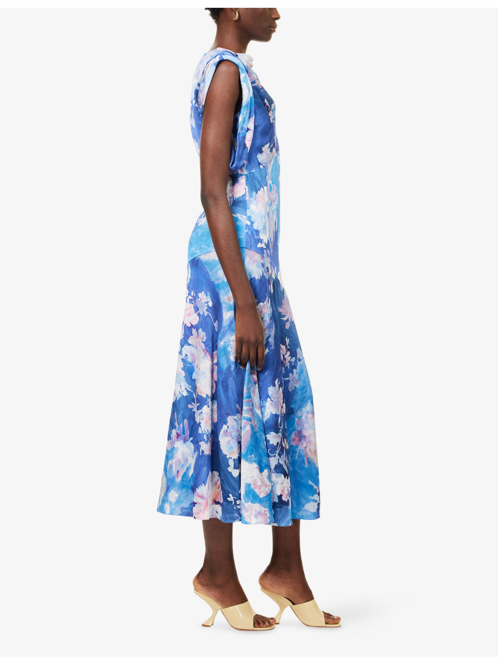 Crinkled Sleeveless Woven Midi Dress - 3