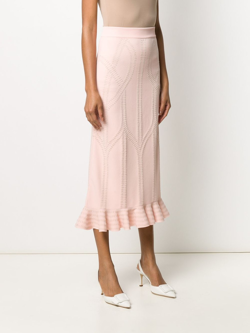 textured knitted frilled skirt 3