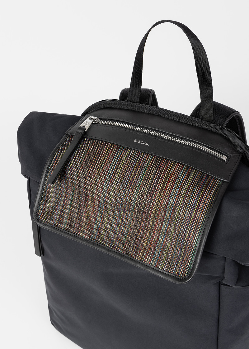 Navy Cotton-Blend Canvas Backpack 8