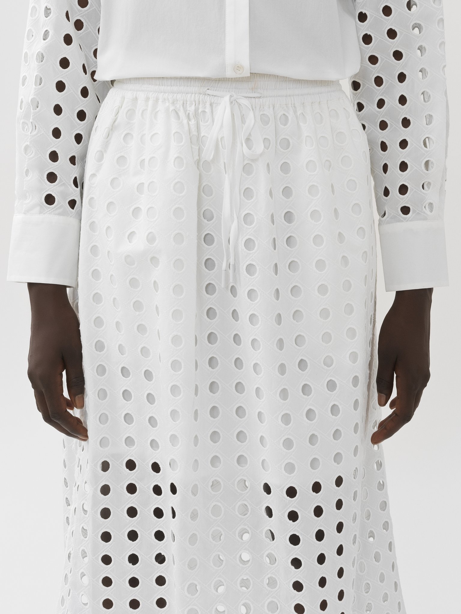 EYELET MID-LENGTH SKIRT - 6