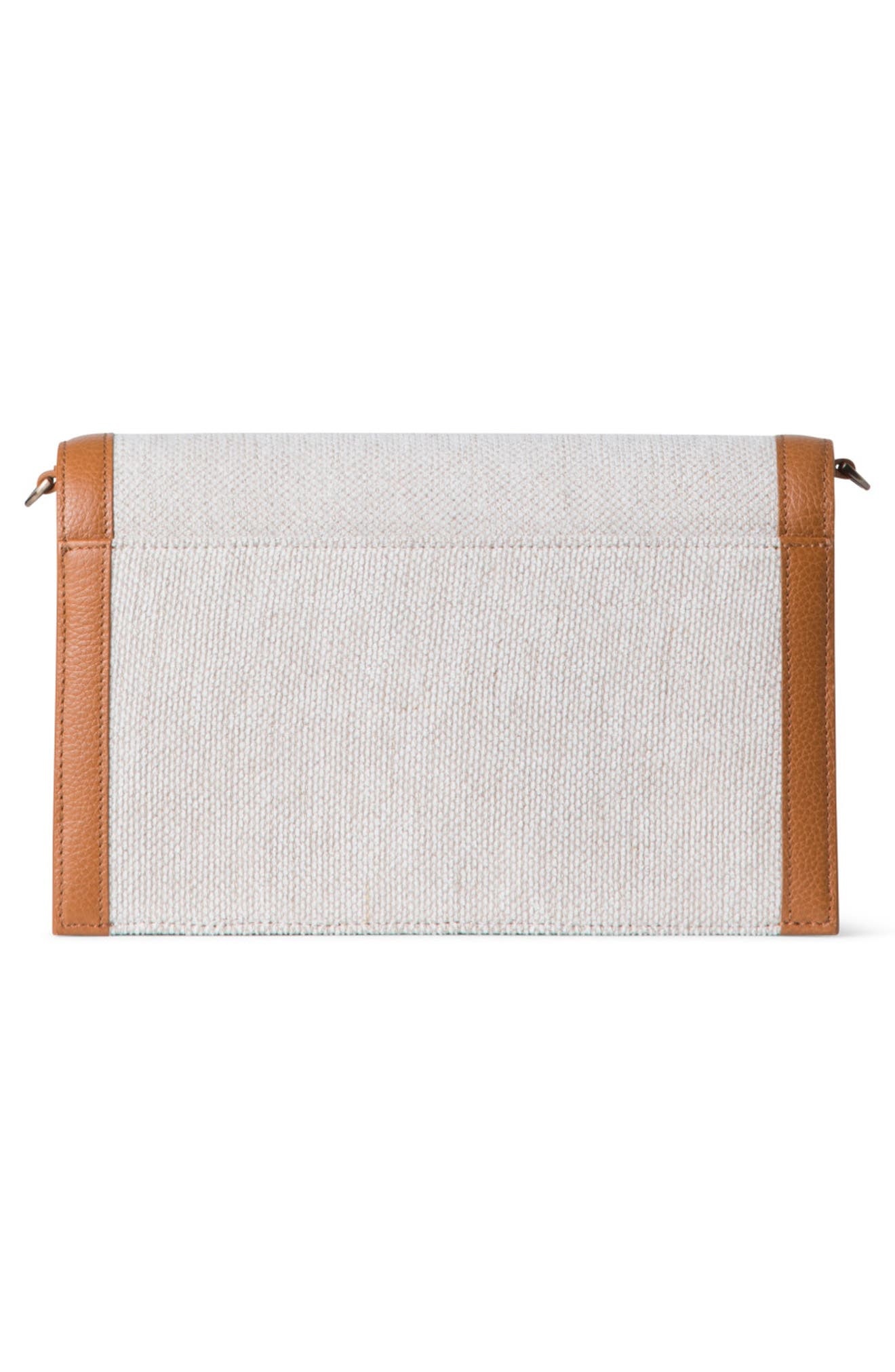 Akris Anouk Canvas & Calfskin Shoulder Bag in Stucco/Cuoio at Nordstrom - 4