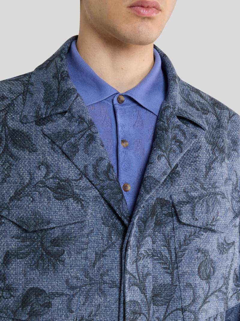 COTTON-BLEND JACKET WITH FLORAL MOTIF 2