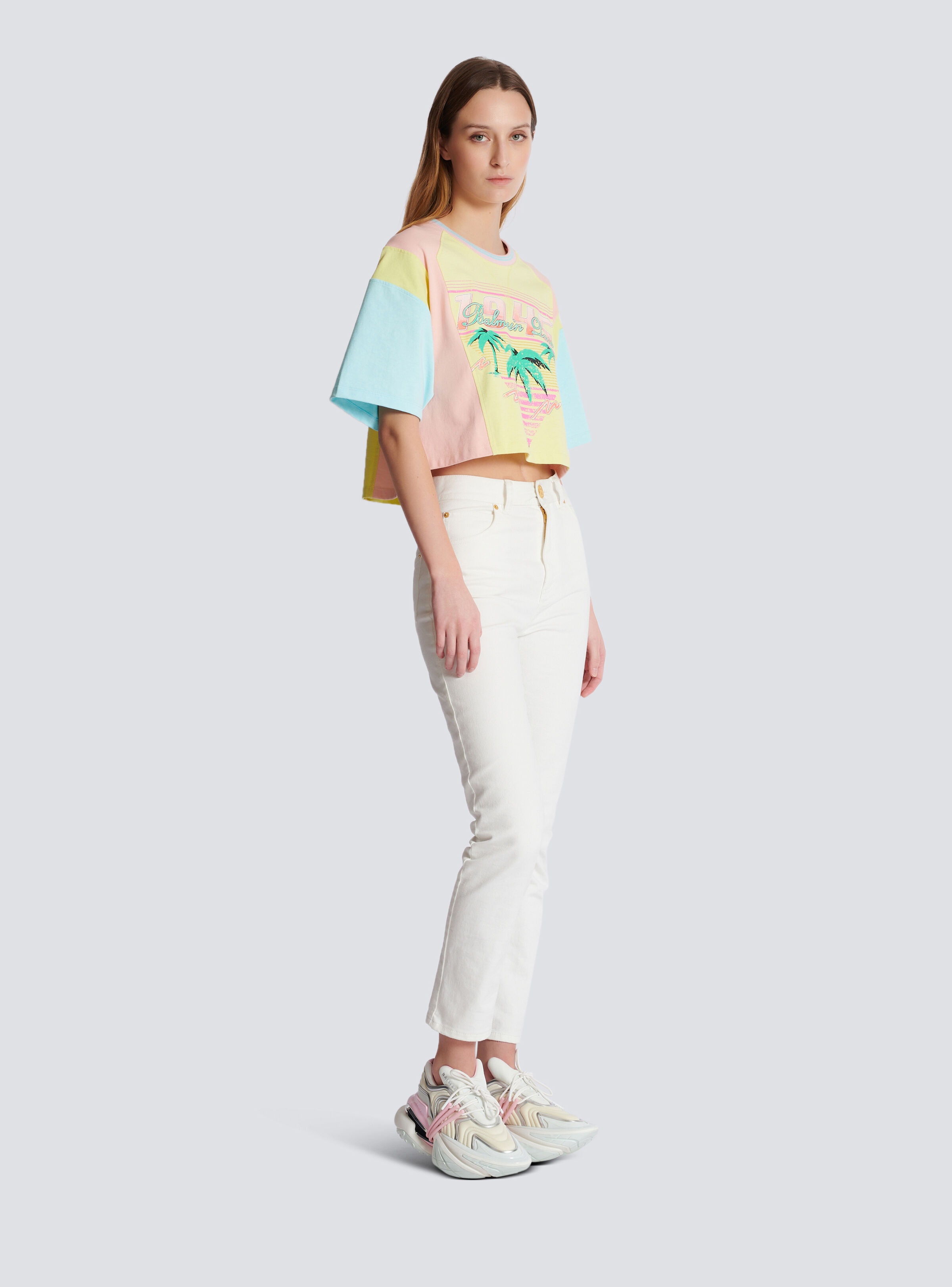 T-shirt with palm tree Balmain Signature print - 3