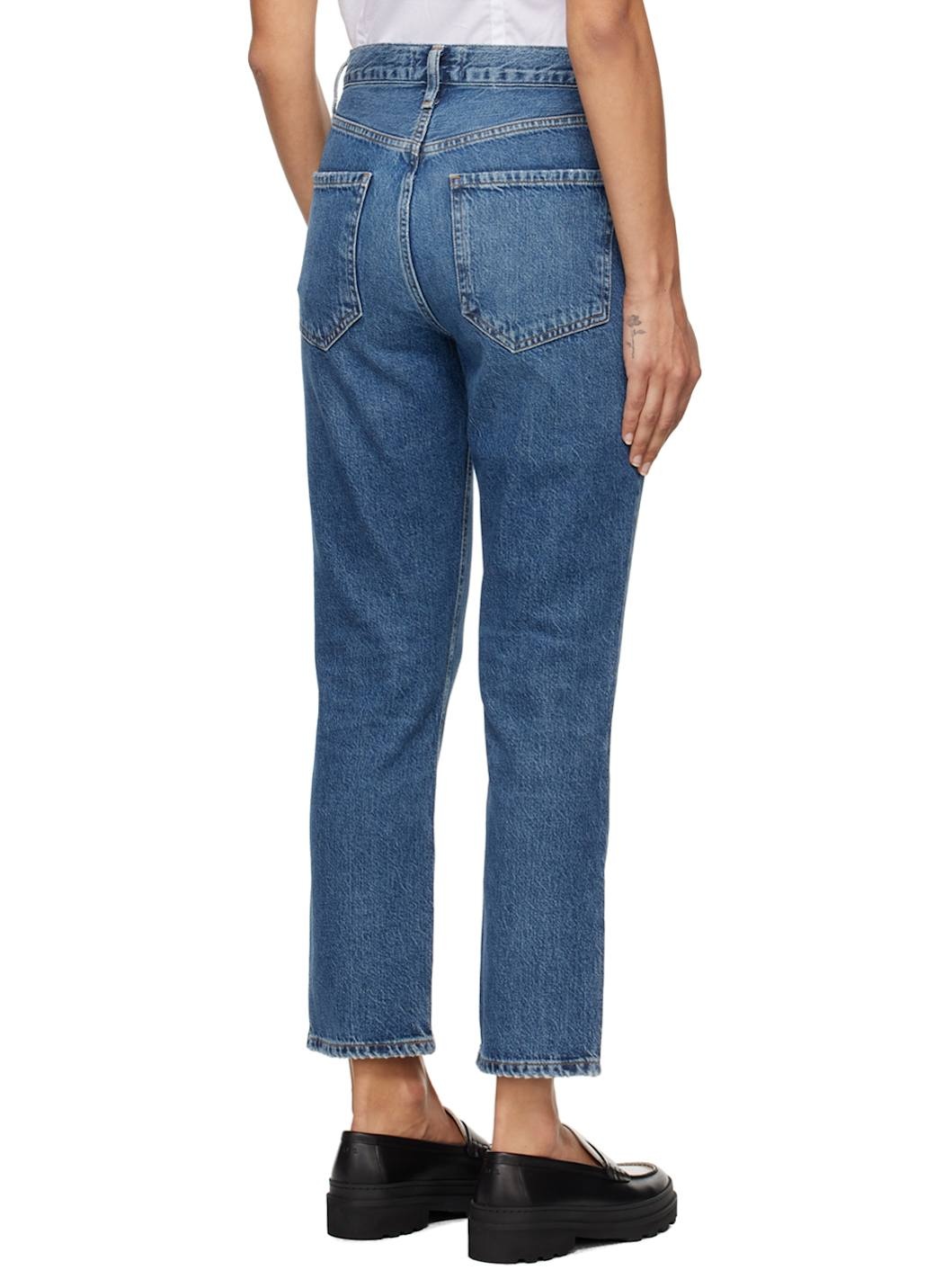Blue Riley High Rise Straight Crop Jeans - 3