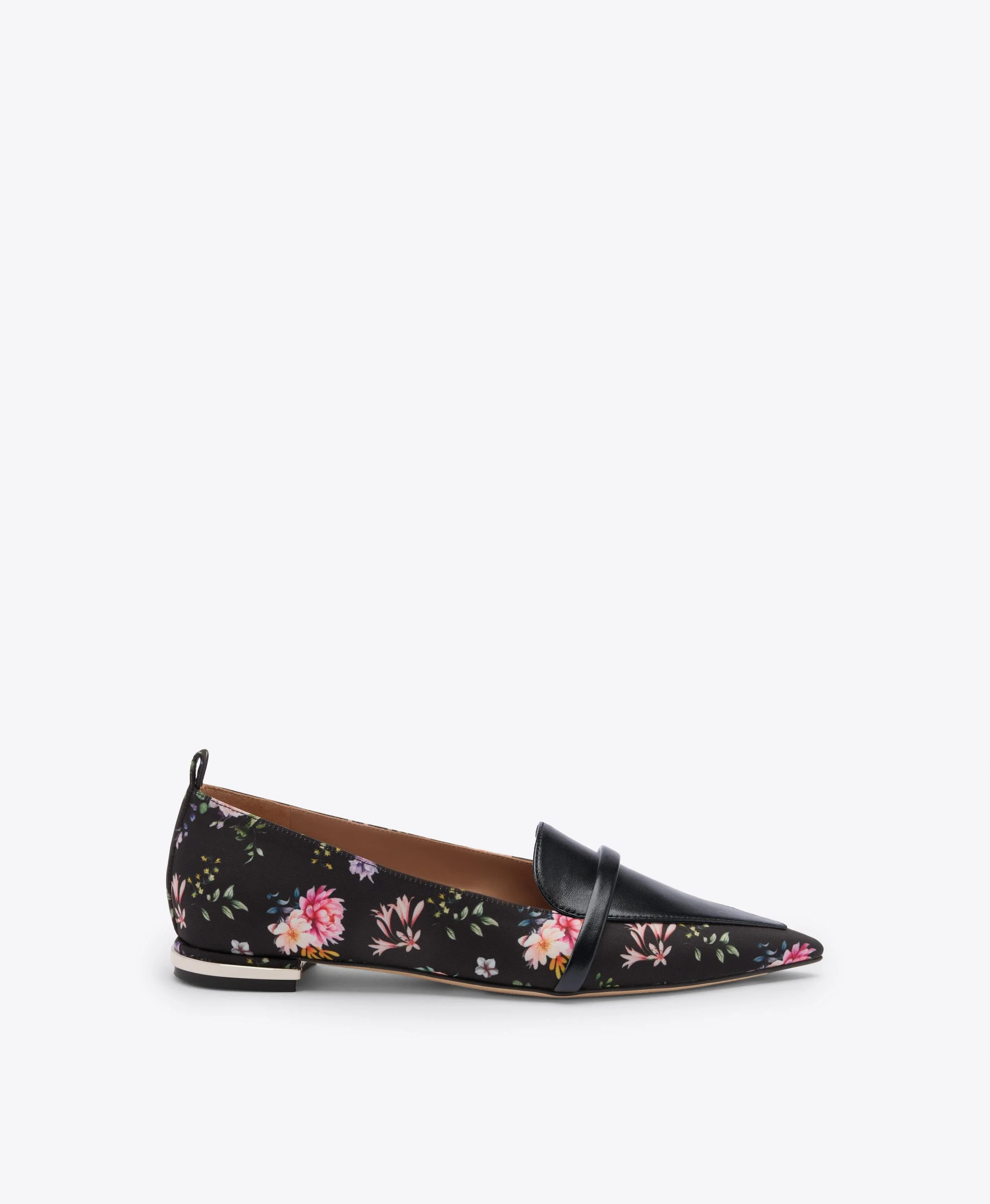 Dora Black Floral Grosgrain Loafers - 1