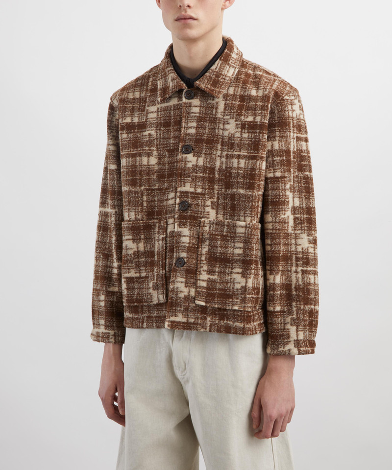 Universal Works Sand Patch Check Fleece Chore Jacket outlook