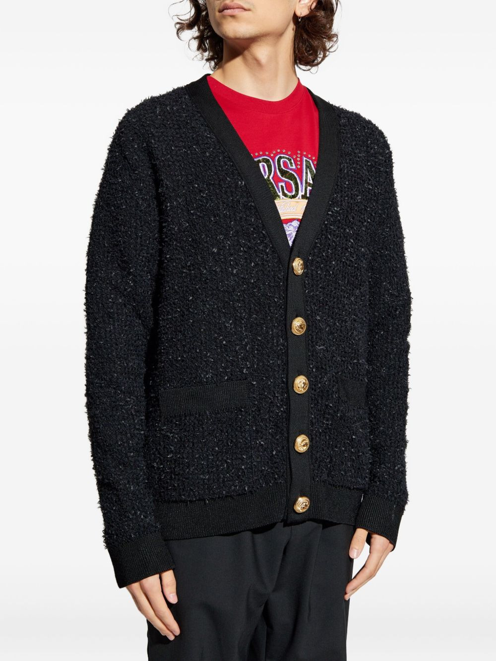 lion-head buttoned cardigan - 3