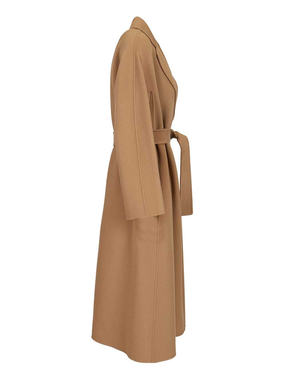Wool Drap Midi Coat Coats Beige - 3