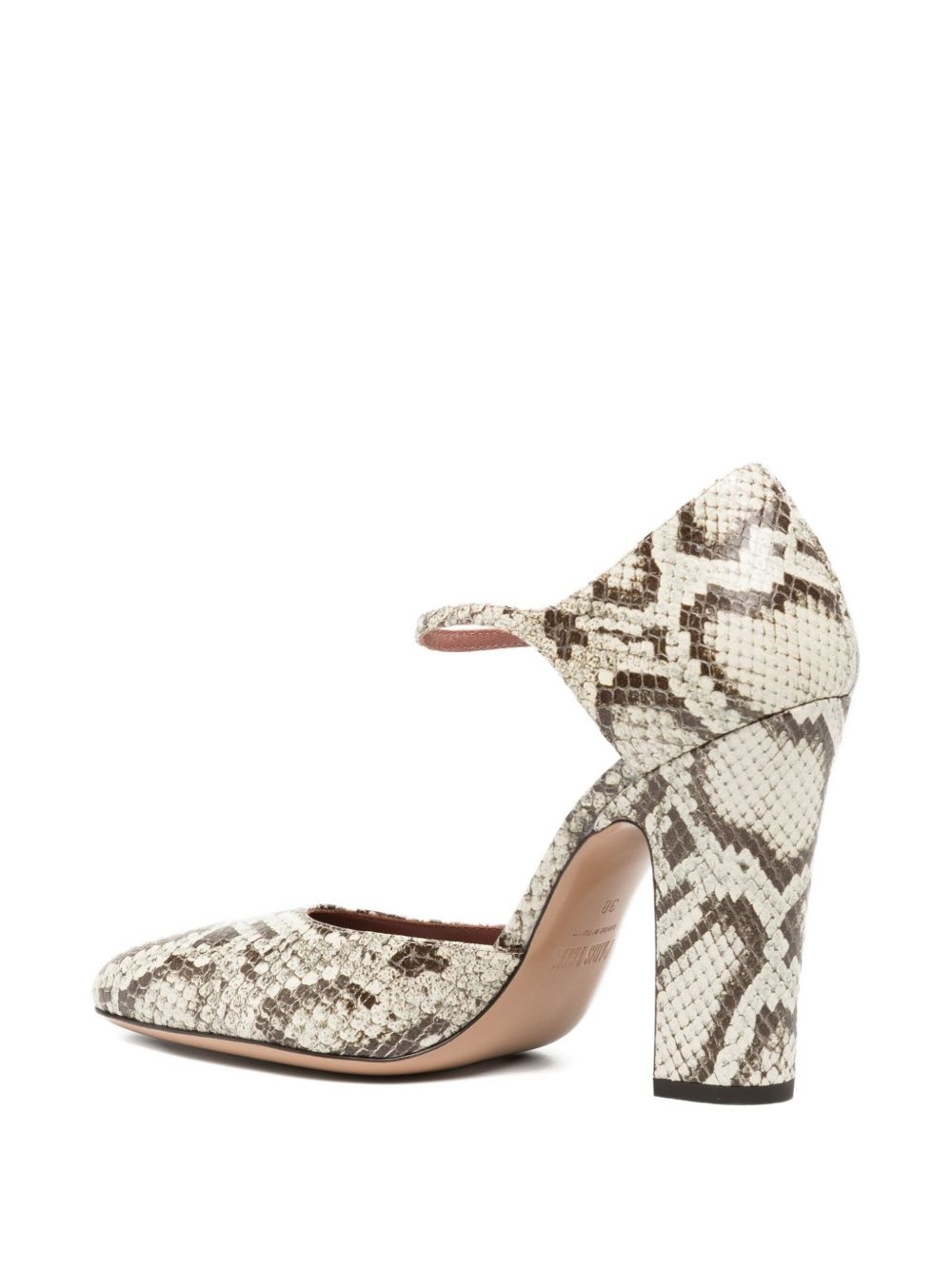 100mm python-print ankle-strap pumps - 3