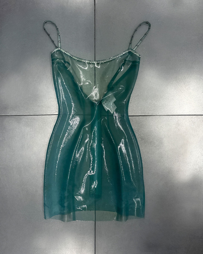 LATEX TRANSPARENT BLUE DRESS 1