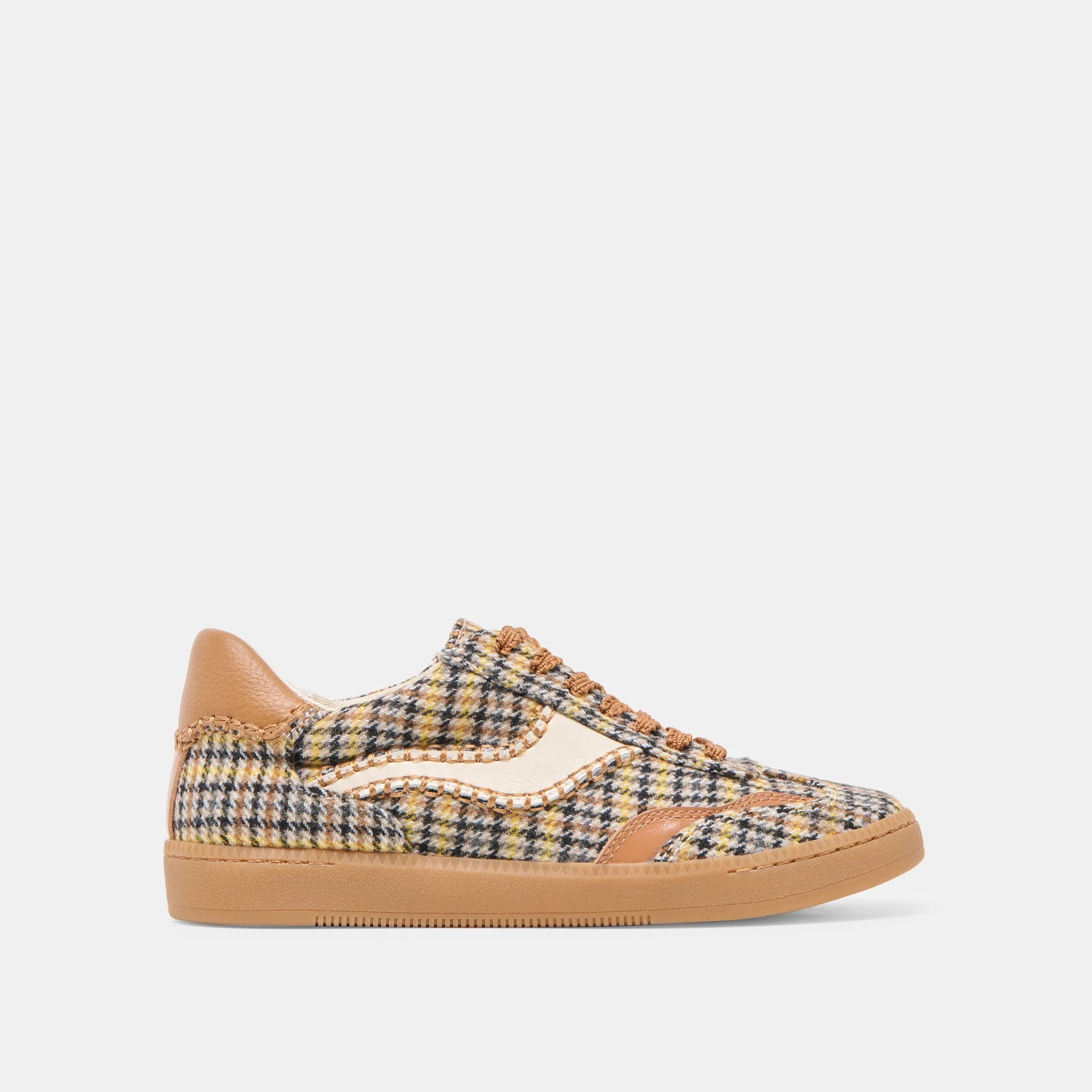 NOTICE STITCH SNEAKERS YELLOW PLAID TWEED - 1