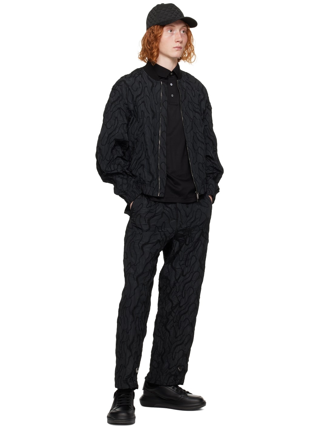 Black Embroidered Trousers - 4