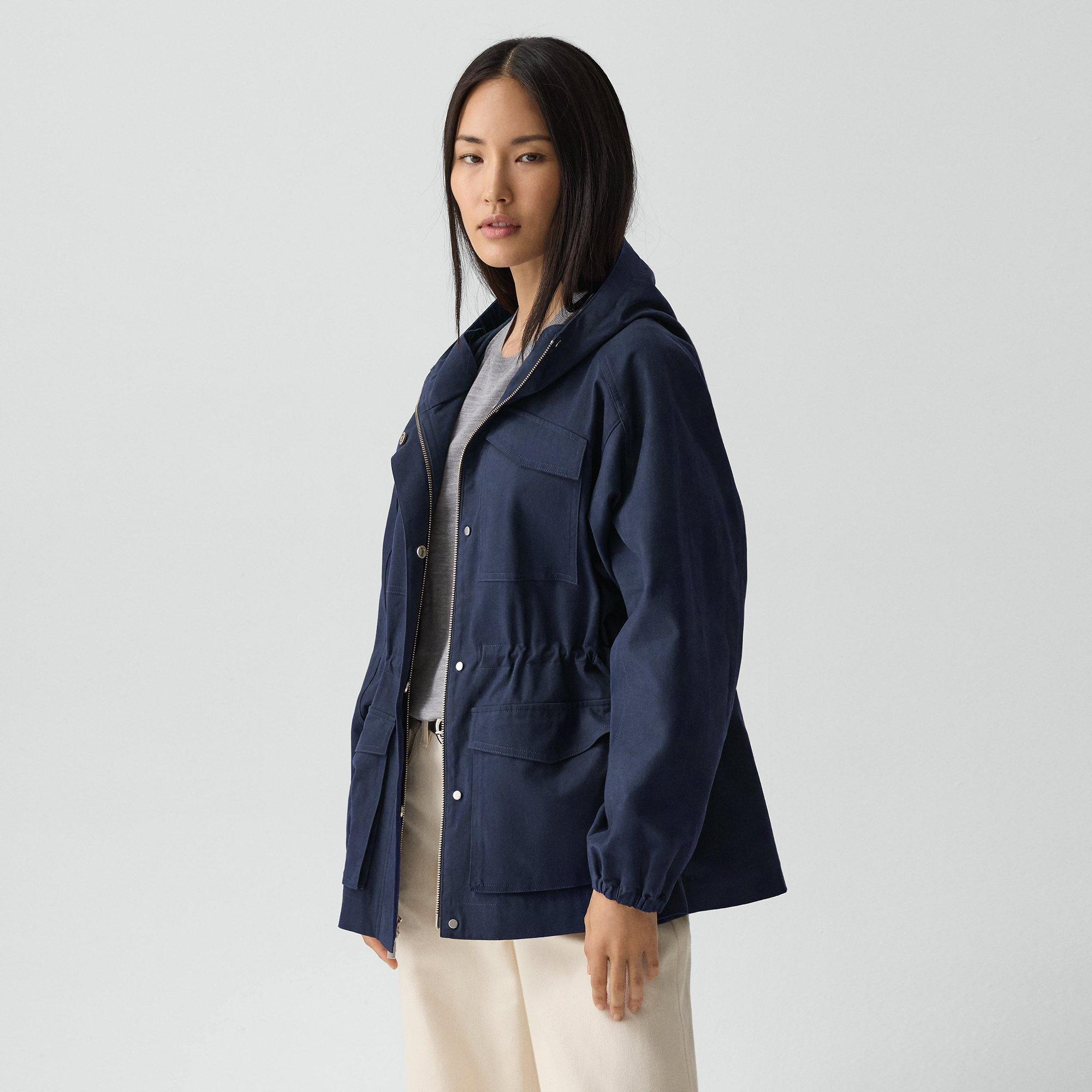 Cinched Windbreaker Jacket in Brushed Chino - 3