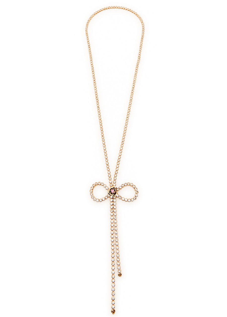 Rosantica Crystal-embellished bow Necklace - 4