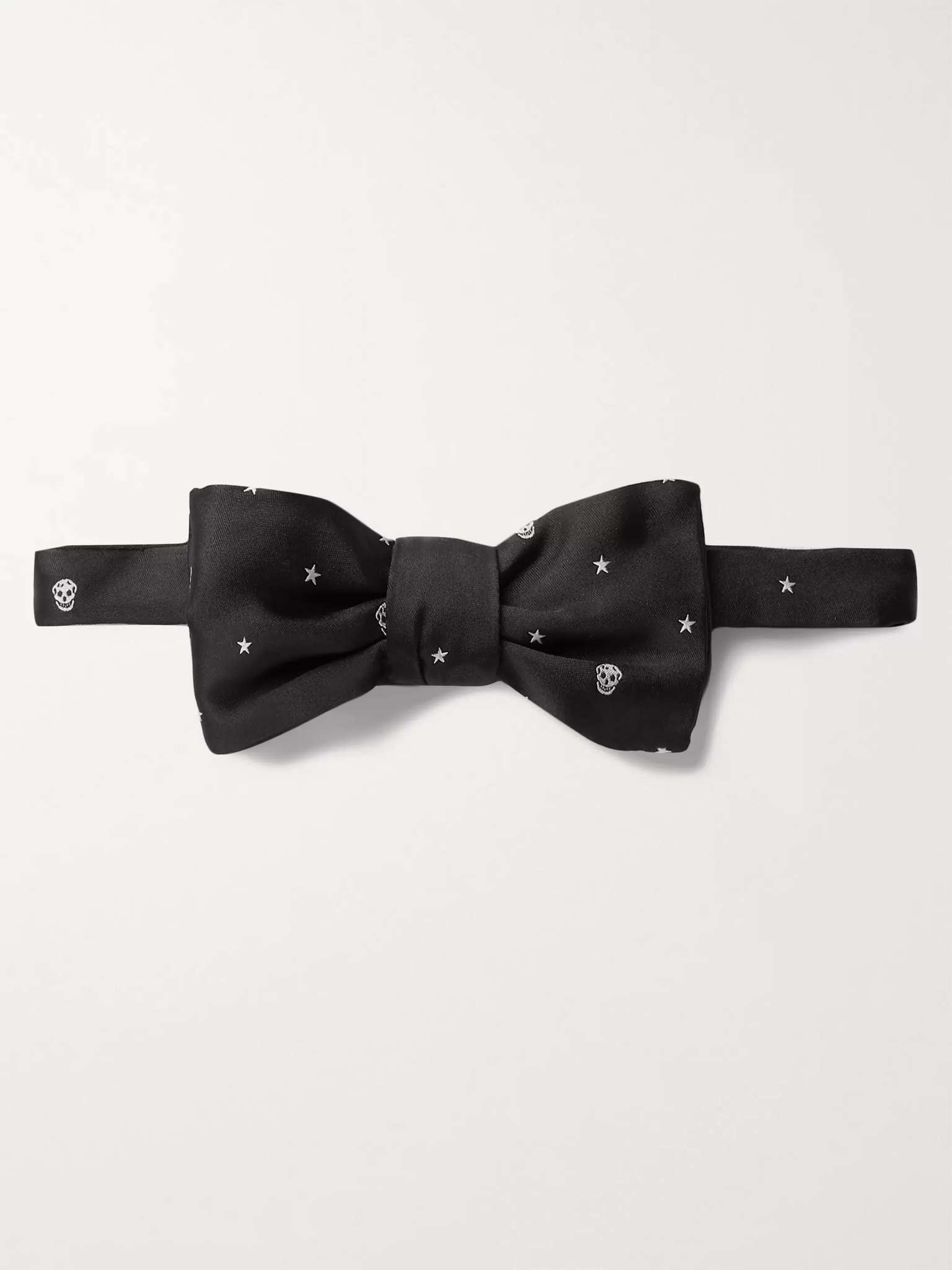 Pre-Tied Skull Silk-Jacquard Bow Tie - 1